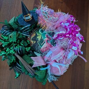 Witch Themed Green and Pink Wreath